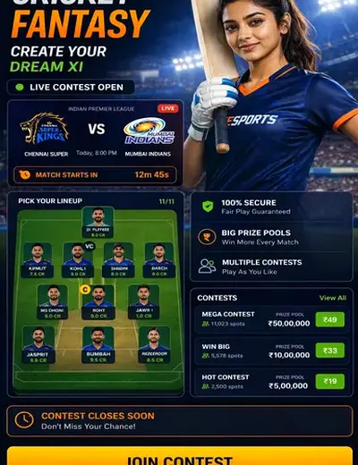 77gg (77 gg casino) fantasy cricket & matchday visual 3